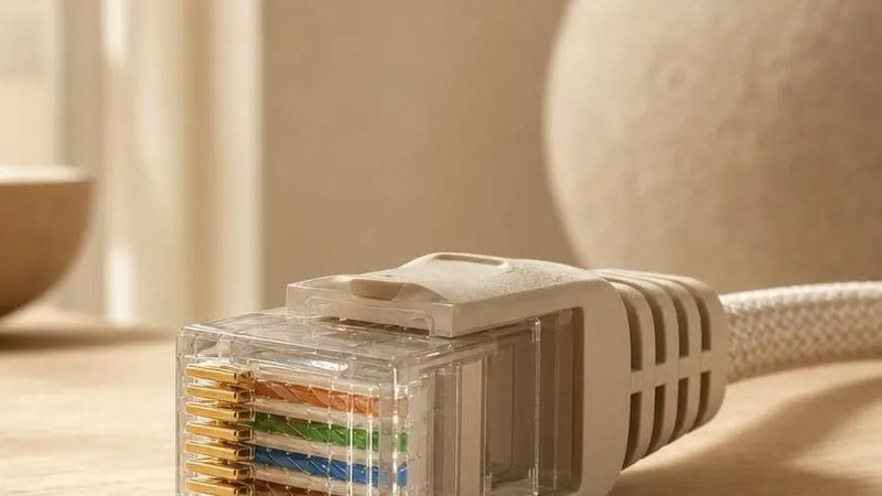 tight crop on the RJ45 head and contacts