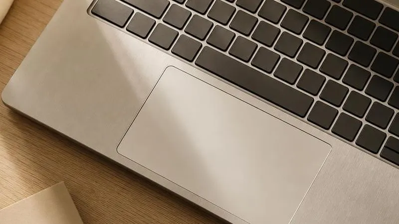 tight crop on the touchpad surface with gesture arcs