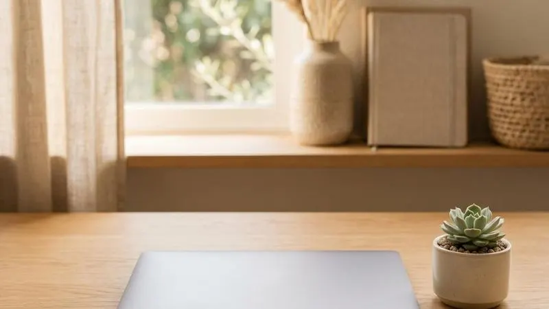 Desktop computer workspace representing this operating-system version