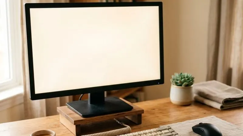 Desktop computer workspace representing this operating-system version