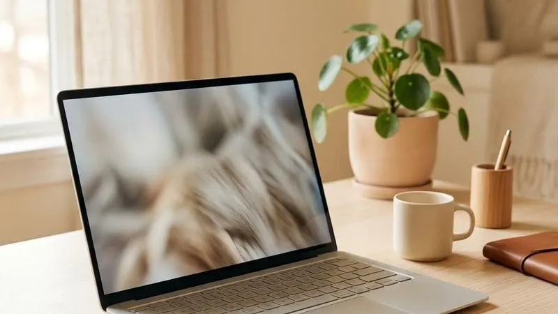 Desktop computer workspace representing this operating-system version