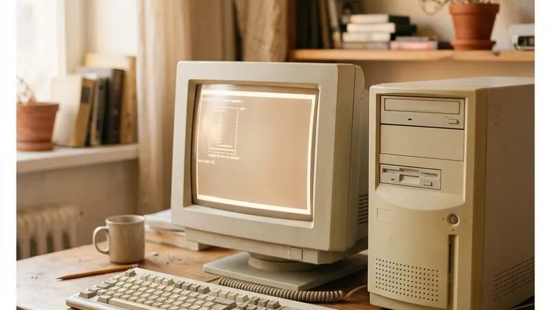 Desktop computer workspace representing this operating-system version